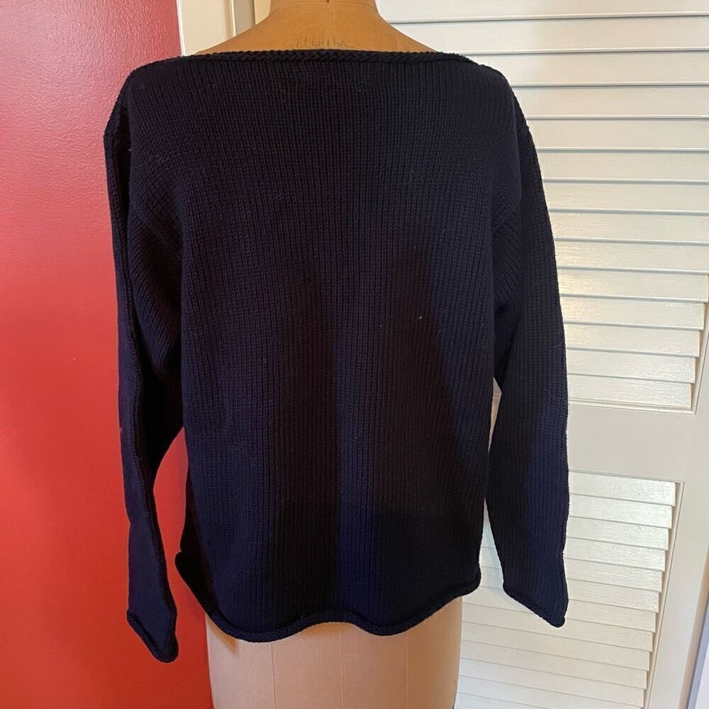 COCO VILLA | navy boatneck sweater with white anchor S - Picture 4 of 6